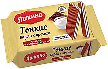 Вафли тонкие с какао и молочным кремом «Яшкино», 144 г