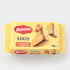 Вафли с варёной сгущёнкой «Яшкино», 200 г Вафли с варёной сгущёнкой «Яшкино», 200 г