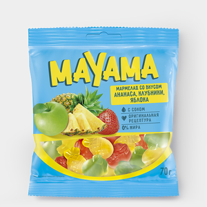 Мармелад жевательный в форме ягод и фруктов «Mayama», 70 г Мармелад жевательный в форме ягод и фруктов «Mayama», 70 г