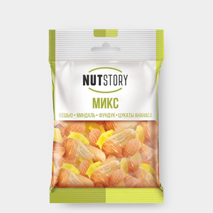 Кешью, миндаль, фундук и цукаты ананаса «NutStory», 43 г