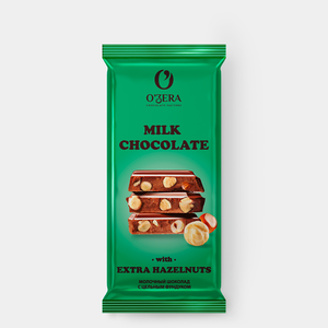 Шоколад молочный с цельным фундуком Milk & Extra Hazelnut «O'Zera», 90 г Шоколад молочный с цельным фундуком Milk & Extra Hazelnut «O'Zera», 90 г