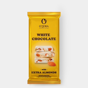 Шоколад White and Extra Almond «O'Zera», 90 г Шоколад White and Extra Almond «O'Zera», 90 г