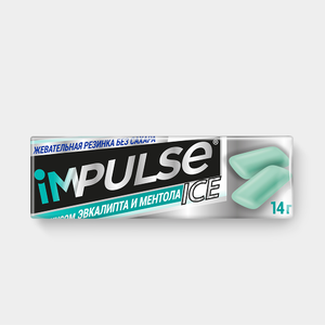 Жевательная резинка со вкусом эвкалипта и ментола «Impulse ICE», 14 г Жевательная резинка со вкусом эвкалипта и ментола «Impulse ICE», 14 г