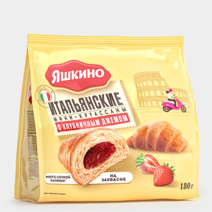 Мини-круассаны с клубничным джемом «Яшкино», 180 г