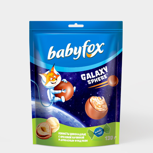 Конфеты шоколадные Galaxy sphere с фундуком «BabyFox», 130 г Конфеты шоколадные Galaxy sphere с фундуком «BabyFox», 130 г