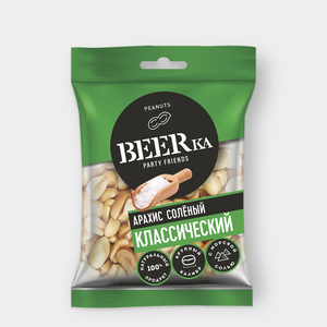 Арахис жареный, солёный «Beerka», 90 г Арахис жареный, солёный «Beerka», 90 г