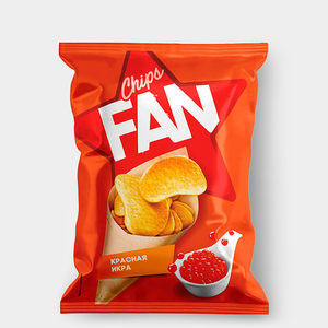 Чипсы со вкусом красной икры, произведены из свежего картофеля «Fan», 65 г Чипсы со вкусом красной икры, произведены из свежего картофеля «Fan», 65 г