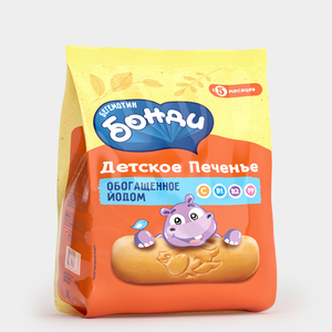 Детское печенье обогащённое йодом «Бегемотик Бонди», 180 г Детское печенье обогащённое йодом «Бегемотик Бонди», 180 г