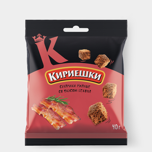 Сухарики со вкусом бекона «Кириешки», 40 г Сухарики со вкусом бекона «Кириешки», 40 г