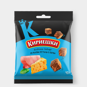 Сухарики со вкусом ветчины и сыра «Кириешки», 40 г