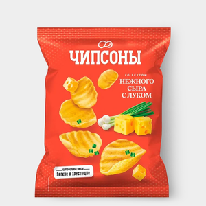 Чипсы со вкусом нежного сыра с луком «Чипсоны», 40 г