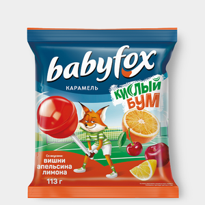 Карамель на палочке «Кислый бум» «BabyFox», 113 г
