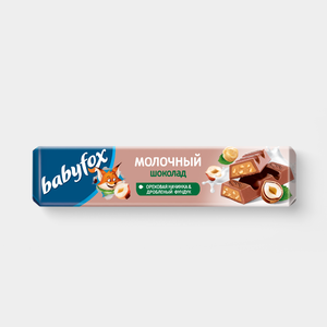 Молочный шоколад с ореховой начинкой и дробленым фундуком «BabyFox», 45 г