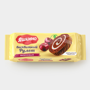 Рулет бисквитный вишнёвый «Яшкино», 200 г