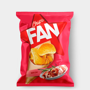 Чипсы со вкусом бекона, произведены из свежего картофеля «Fan», 120 г