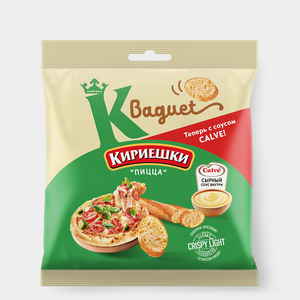 Сухарики со вкусом пиццы и сырным соусом «Calve» «Кириешки Baguet», 70 г Сухарики со вкусом пиццы и сырным соусом «Calve» «Кириешки Baguet», 70 г