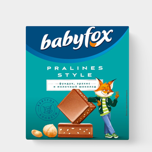 Шоколадные конфеты  Pralines Style фундук, арахис и молочный шоколад «BabyFox», 90 г