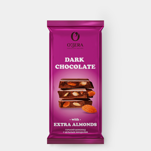 Шоколад горький с цельным миндалем Dark & Extra Almond «O'Zera», 90 г Шоколад горький с цельным миндалем Dark & Extra Almond «O'Zera», 90 г