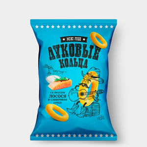 Луковые кольца со вкусом лосося в сливочном соусе «Mini Free», 45 г