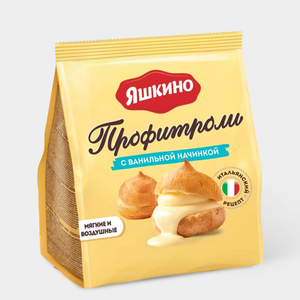 Профитроли с ванильной начинкой «Яшкино», 158 г Профитроли с ванильной начинкой «Яшкино», 158 г