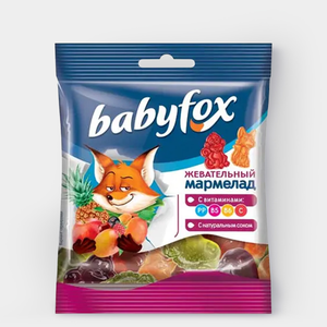 Мармелад жевательный с соком ягод и фруктов «BabyFox», 30 г Мармелад жевательный с соком ягод и фруктов «BabyFox», 30 г