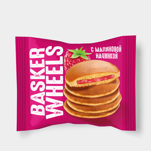 Панкейк с желейной начинкой со вкусом малины «Basker Wheels», 36 г