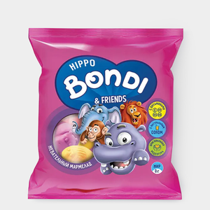 Мармелад жевательный в форме половинок животных «HIPPO BONDI & FRIENDS», 100 г Мармелад жевательный в форме половинок животных «HIPPO BONDI & FRIENDS», 100 г