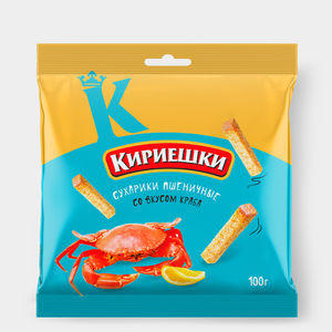 Сухарики со вкусом краба «Кириешки», 100 г Сухарики со вкусом краба «Кириешки», 100 г