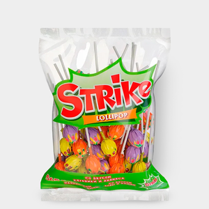 Карамель на палочке с двойными вкусами «Strike», 565 г