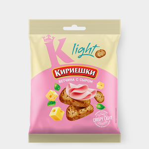 Сухарики со вкусом ветчины с сыром «Кириешки Light», 33 г Сухарики со вкусом ветчины с сыром «Кириешки Light», 33 г