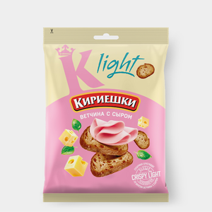 Сухарики со вкусом ветчины с сыром «Кириешки Light», 80 г Сухарики со вкусом ветчины с сыром «Кириешки Light», 80 г