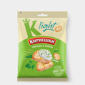 Сухарики со вкусом сметаны и зелени «Кириешки Light», 80 г Сухарики со вкусом сметаны и зелени «Кириешки Light», 80 г