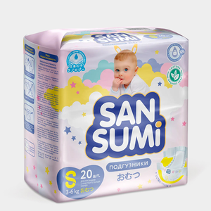 Подгузники, размер S (3-6 kg) «Sansumi», 470 г Подгузники, размер S (3-6 kg) «Sansumi», 470 г