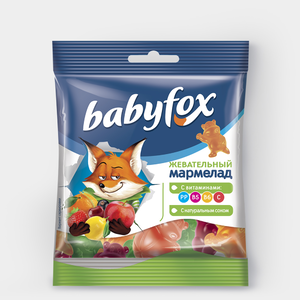 Мармелад жевательный с соком ягод и фруктов «BabyFox», 30 г Мармелад жевательный с соком ягод и фруктов «BabyFox», 30 г