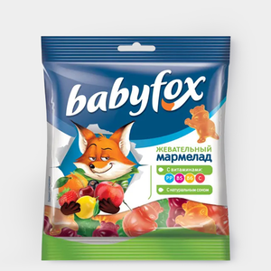 Мармелад жевательный с соком ягод и фруктов «BabyFox», 70 г Мармелад жевательный с соком ягод и фруктов «BabyFox», 70 г