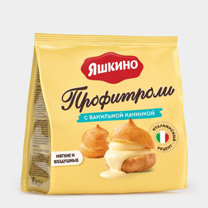 Профитроли с ванильной начинкой «Яшкино», 158 г Профитроли с ванильной начинкой «Яшкино», 158 г