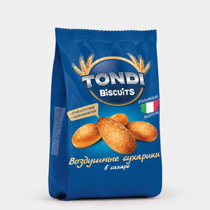 Воздушные сухарики в сахаре с молочным вкусом «Tondi», 94 г Воздушные сухарики в сахаре с молочным вкусом «Tondi», 94 г