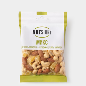 Кешью, миндаль, фундук и цукаты ананаса «NutStory», 43 г