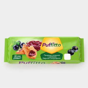 Печенье с начинкой со вкусом смородины «Puffitto original», 125 г