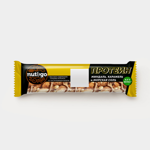 Батончик Protein, миндаль с карамелью и морской солью «Nut&Go», 40 г