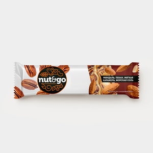 Батончик с миндалём, пеканом, карамелью, морской солью «Nut&Go», 36 г