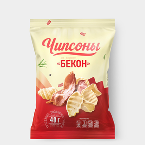 Чипсы со вкусом бекона «Чипсоны», 40 г Чипсы со вкусом бекона «Чипсоны», 40 г