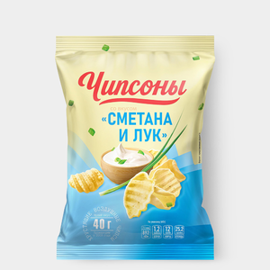 Чипсы со вкусом сметаны и лука «Чипсоны», 40 г