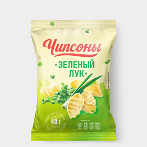Чипсы со вкусом зелёного лука «Чипсоны», 40 г Чипсы со вкусом зелёного лука «Чипсоны», 40 г