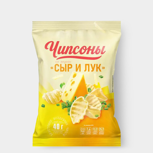 Чипсы со вкусом нежного сыра с луком «Чипсоны», 40 г