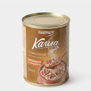 Каша перловая «Губернаторская» с говядиной «Главпродукт», 340 г