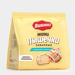 Мини-пышечки в светлой глазури «Яшкино», 153 г