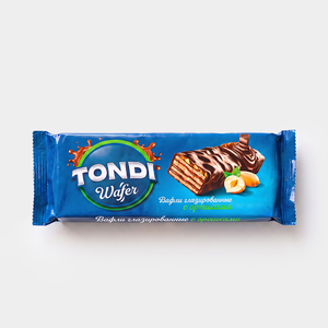 Вафли глазированные с орешками «Tondi», 138 г