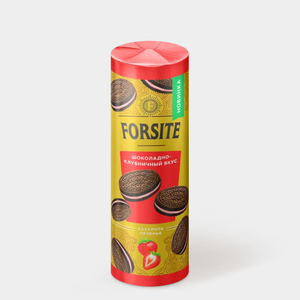 Печенье-сэндвич с шоколадно-клубничным вкусом «Forsite», 220 г Печенье-сэндвич с шоколадно-клубничным вкусом «Forsite», 220 г