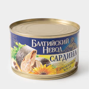 Сардина атлантическая с добавлением масла «Балтийский невод», 240 г